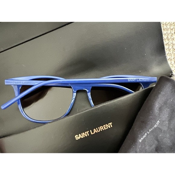 $450 EUC Saint Laurent YSL Surf SL38 002 Women\'s Blue Sunglasses + Case + Cloth main image 5